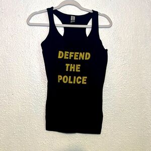 Gildan soft style black Defend the Police tank top size small